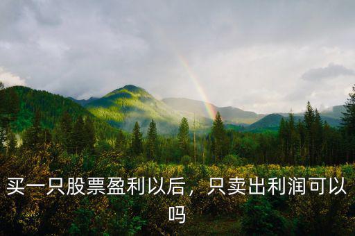 買一只股票盈利以后，只賣出利潤(rùn)可以嗎