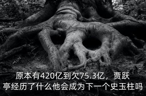 原本有420億到欠75.3億，賈躍亭經(jīng)歷了什么他會成為下一個史玉柱嗎
