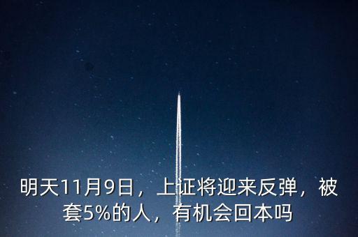 明天11月9日，上證將迎來反彈，被套5%的人，有機會回本嗎