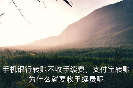 手機(jī)銀行轉(zhuǎn)賬不收手續(xù)費(fèi)，支付寶轉(zhuǎn)賬為什么就要收手續(xù)費(fèi)呢