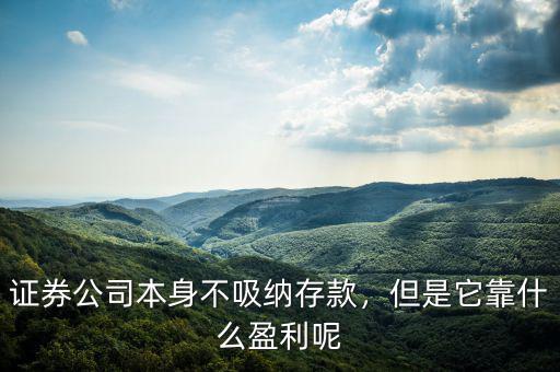 證券公司本身不吸納存款，但是它靠什么盈利呢