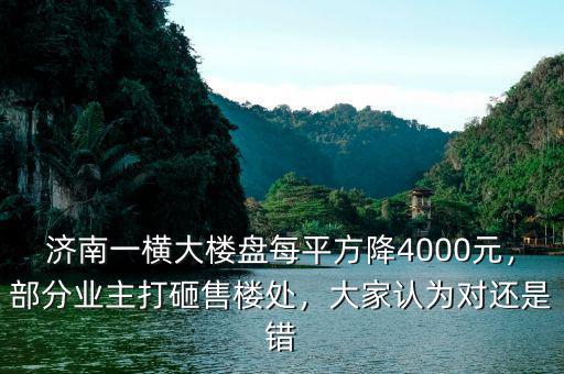 濟(jì)南一橫大樓盤每平方降4000元，部分業(yè)主打砸售樓處，大家認(rèn)為對(duì)還是錯(cuò)