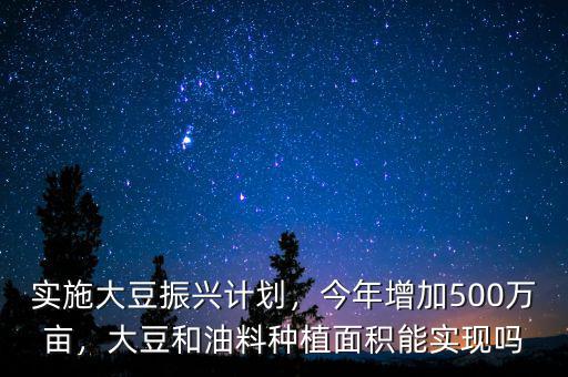 實施大豆振興計劃，今年增加500萬畝，大豆和油料種植面積能實現(xiàn)嗎