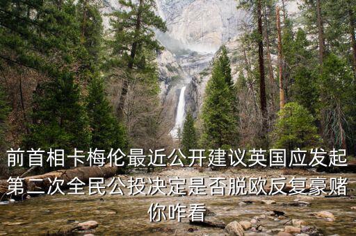 前首相卡梅倫最近公開建議英國應(yīng)發(fā)起第二次全民公投決定是否脫歐反復豪賭你咋看