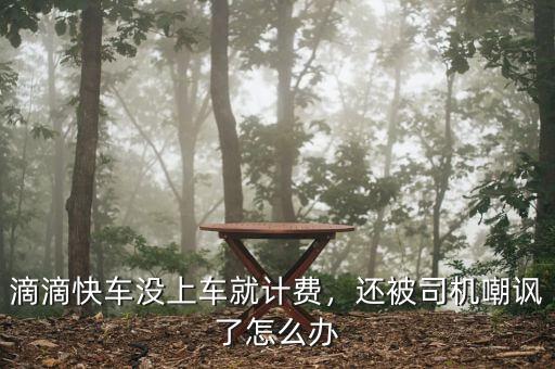 滴滴快車沒上車就計(jì)費(fèi)，還被司機(jī)嘲諷了怎么辦