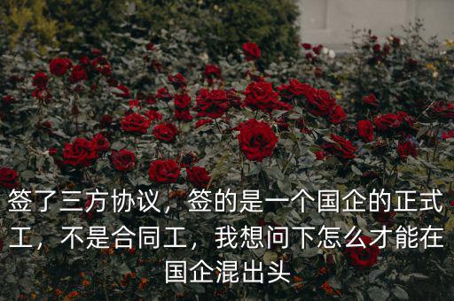 簽了三方協(xié)議，簽的是一個國企的正式工，不是合同工，我想問下怎么才能在國企混出頭