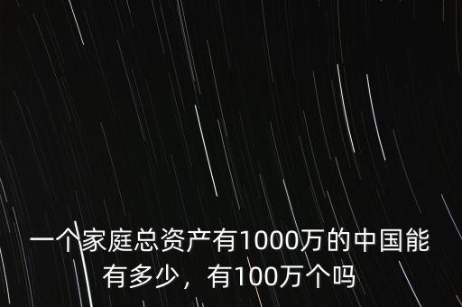 一個(gè)家庭總資產(chǎn)有1000萬的中國(guó)能有多少，有100萬個(gè)嗎