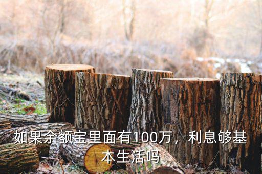 如果余額寶里面有100萬(wàn)，利息夠基本生活嗎