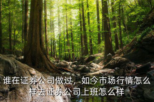 誰在證券公司做過，如今市場行情怎么樣去證券公司上班怎么樣