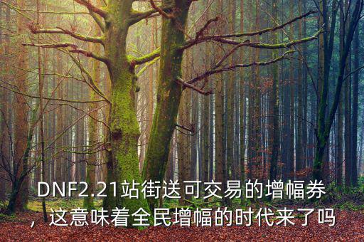 DNF2.21站街送可交易的增幅券，這意味著全民增幅的時代來了嗎