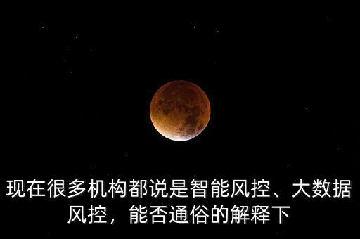 現(xiàn)在很多機(jī)構(gòu)都說(shuō)是智能風(fēng)控、大數(shù)據(jù)風(fēng)控，能否通俗的解釋下