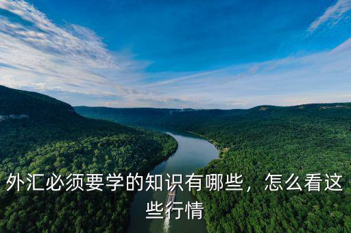外匯必須要學的知識有哪些，怎么看這些行情