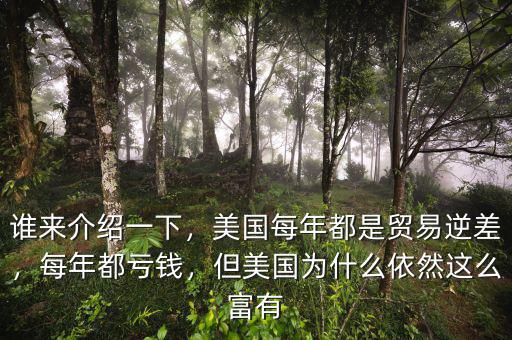 誰來介紹一下，美國每年都是貿(mào)易逆差，每年都虧錢，但美國為什么依然這么富有