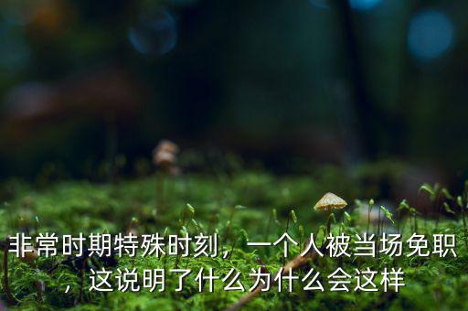 非常時(shí)期特殊時(shí)刻，一個(gè)人被當(dāng)場免職，這說明了什么為什么會這樣