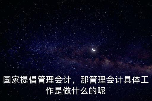 國(guó)家提倡管理會(huì)計(jì)，那管理會(huì)計(jì)具體工作是做什么的呢