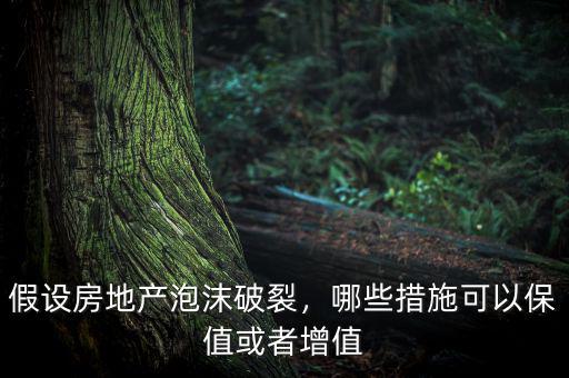 假設(shè)房地產(chǎn)泡沫破裂，哪些措施可以保值或者增值