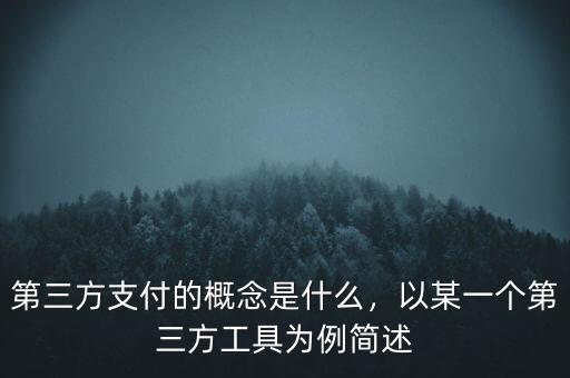 第三方支付的概念是什么，以某一個(gè)第三方工具為例簡述