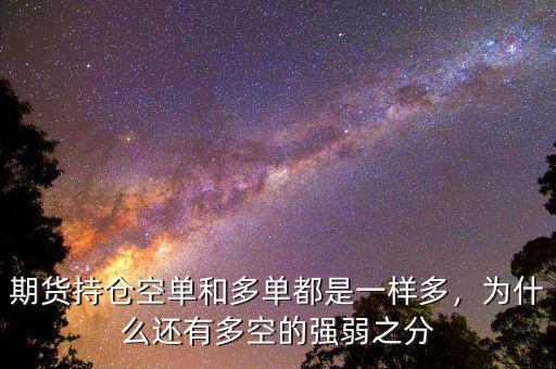 期貨持倉(cāng)空單和多單都是一樣多，為什么還有多空的強(qiáng)弱之分