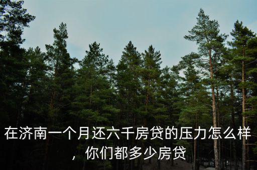 在濟南一個月還六千房貸的壓力怎么樣，你們都多少房貸