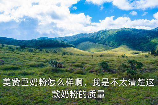美贊臣奶粉怎么樣啊，我是不太清楚這款奶粉的質(zhì)量