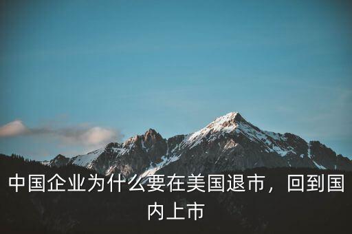中國(guó)企業(yè)為什么要在美國(guó)退市，回到國(guó)內(nèi)上市