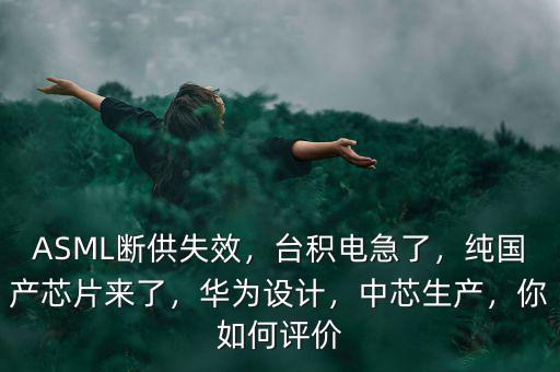 ASML斷供失效，臺(tái)積電急了，純國(guó)產(chǎn)芯片來(lái)了，華為設(shè)計(jì)，中芯生產(chǎn)，你如何評(píng)價(jià)