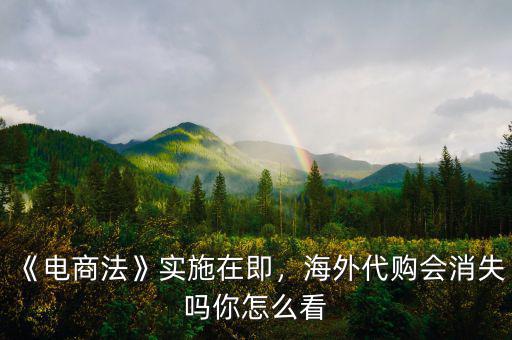 《電商法》實施在即，海外代購會消失嗎你怎么看