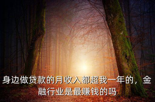 身邊做貸款的月收入都超我一年的，金融行業(yè)是最賺錢的嗎