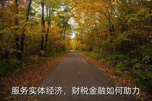 服務(wù)實(shí)體經(jīng)濟(jì)，財稅金融如何助力