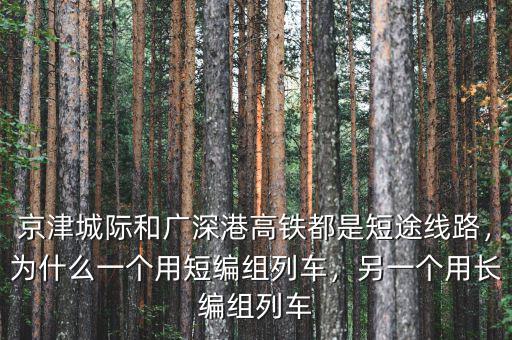 京津城際和廣深港高鐵都是短途線路，為什么一個用短編組列車，另一個用長編組列車