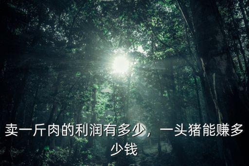 賣(mài)一斤肉的利潤(rùn)有多少，一頭豬能賺多少錢(qián)