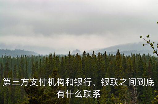 第三方支付機(jī)構(gòu)和銀行、銀聯(lián)之間到底有什么聯(lián)系