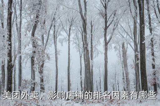 美團(tuán)外賣(mài)，影響店鋪的排名因素有哪些