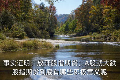 事實證明，放開股指期貨，A股就大跌股指期貨到底有哪些積極意義呢