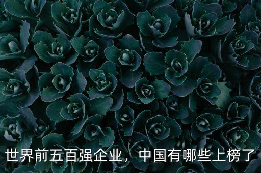世界前五百?gòu)?qiáng)企業(yè)，中國(guó)有哪些上榜了