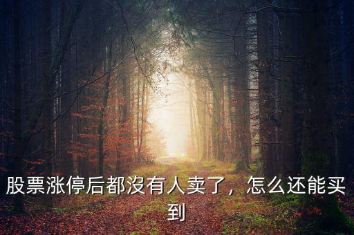 股票漲停后都沒有人賣了，怎么還能買到