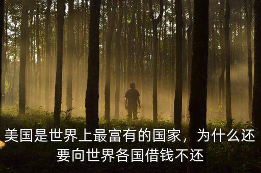 美國是世界上最富有的國家，為什么還要向世界各國借錢不還