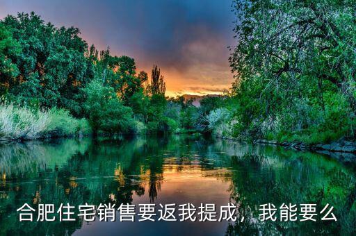 合肥住宅銷售要返我提成，我能要么