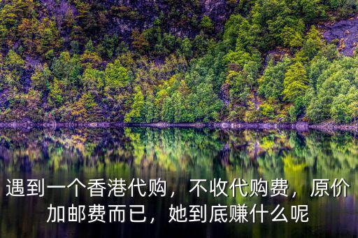 遇到一個(gè)香港代購(gòu)，不收代購(gòu)費(fèi)，原價(jià)加郵費(fèi)而已，她到底賺什么呢