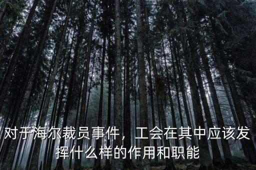 對于海爾裁員事件，工會在其中應(yīng)該發(fā)揮什么樣的作用和職能