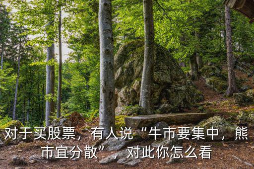 對(duì)于買(mǎi)股票，有人說(shuō)“牛市要集中，熊市宜分散”，對(duì)此你怎么看