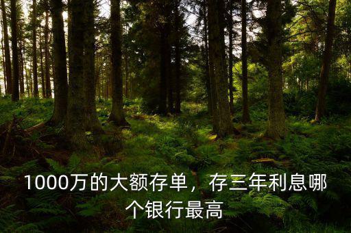 1000萬(wàn)的大額存單，存三年利息哪個(gè)銀行最高