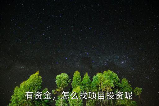 有資金，怎么找項(xiàng)目投資呢