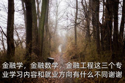 金融學(xué)，金融數(shù)學(xué)，金融工程這三個(gè)專業(yè)學(xué)習(xí)內(nèi)容和就業(yè)方向有什么不同謝謝