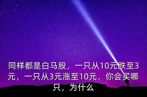 同樣都是白馬股，一只從10元跌至3元，一只從3元漲至10元，你會買哪只，為什么