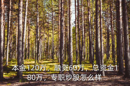 本金120萬，融資60萬，總資金180萬，專職炒股怎么樣