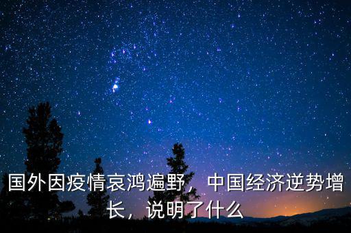 國外因疫情哀鴻遍野，中國經(jīng)濟(jì)逆勢增長，說明了什么
