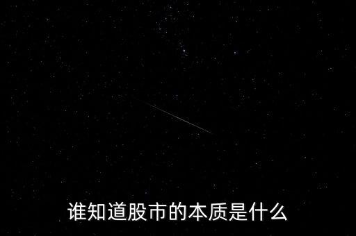 誰知道股市的本質是什么