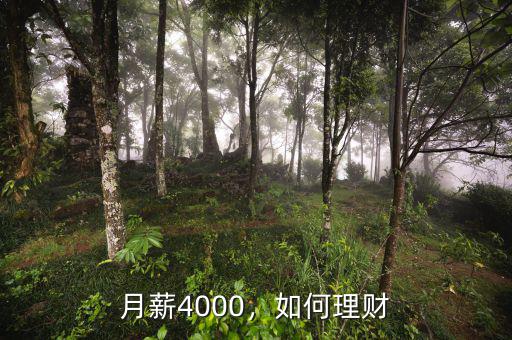 月薪4000，如何理財