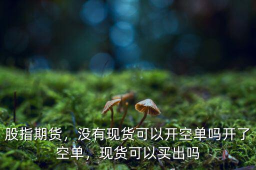 股指期貨，沒有現(xiàn)貨可以開空單嗎開了空單，現(xiàn)貨可以買出嗎